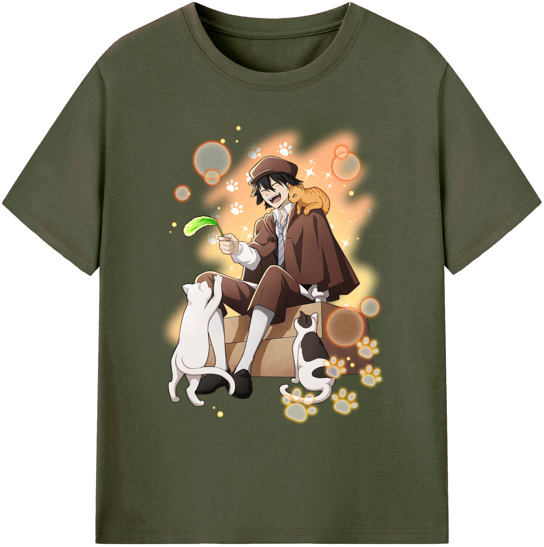 （画像用） 文豪ストレイドッグス Bungo Stray Dogs 綿100％ メンズ半袖Tシャツ｜肌触りやわらか＆通気性